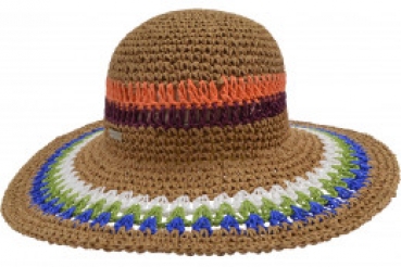 Papierstroh Häkelflapper sechsfarbig by Seeberger