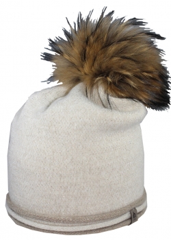 Damen Strickmütze by kai b. ECHTPELZ Pommel