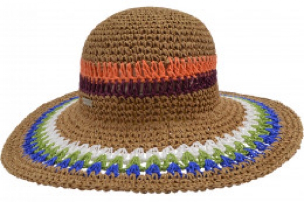 Papierstroh Häkelflapper sechsfarbig by Seeberger