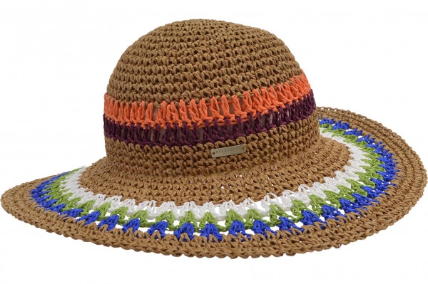 Papierstroh Häkelflapper sechsfarbig by Seeberger