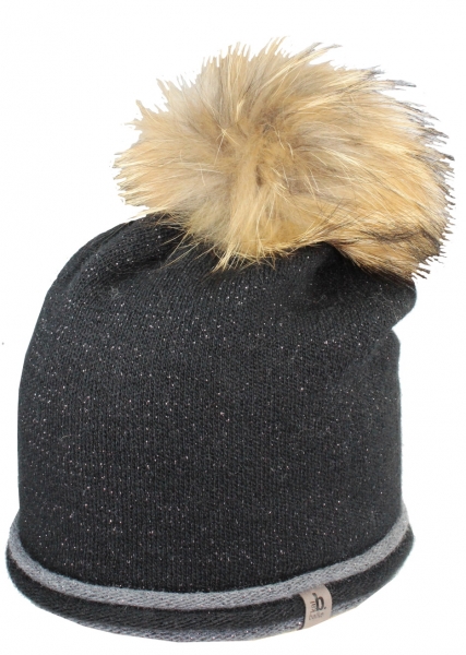 Damen Strickmütze by kai b. ECHTPELZ Pommel